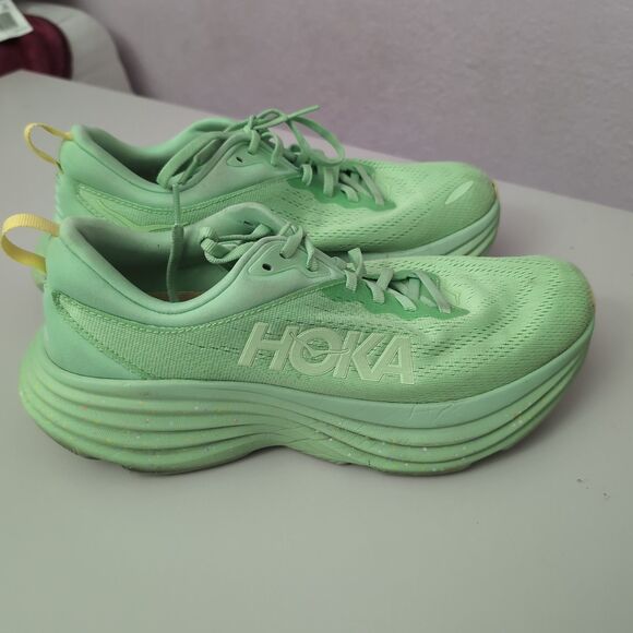 Hoka Bondi 8 Shoes Mens Size 9.5 D Lime Glow Sneakers Hoka One One main image 7